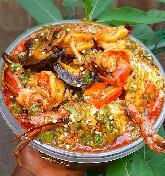 Seafood okoro soup
